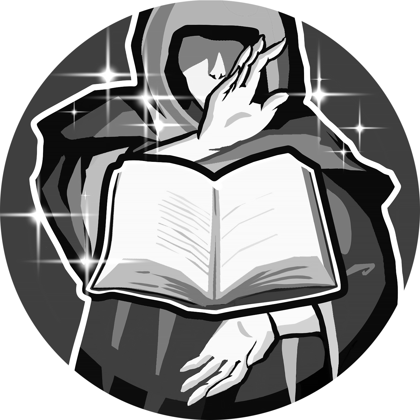 The Bayesian Conspiracy: a hooded figure reading a book